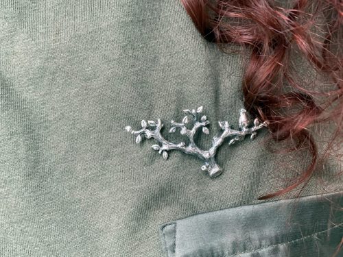 Brooch Bird on the Tree Sterling Silver 925, Bird Brooch