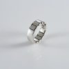 Band Ring Chain for Men Sterling Silver 925, Minimalist Men's Ring, Brutalist Ring
