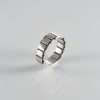Band Ring Chain for Men Sterling Silver 925, Minimalist Men's Ring, Brutalist Ring