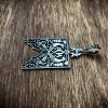 Armenian Ornament Large Pendant Sterling Silver 925, Silver chain as a gift. Armenian Handmade Jewelry, Gift for Her