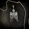 Armenian Ornament Large Pendant Sterling Silver 925, Silver chain as a gift. Armenian Handmade Jewelry, Gift for Her