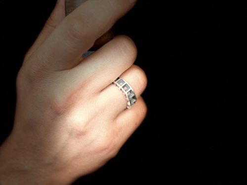 Stylish Men's Band Ring Sterling Silver 925, Armenian Handmade Jewelry