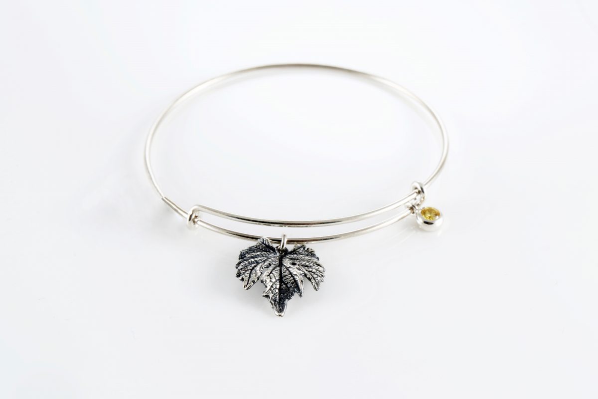 Silver Bangle Bracelet with Charms, Angel Charm Rigid Bracelet Sterling Silver 925