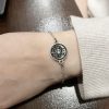 Sun and Moon Bracelet Sterling Silver 925, Day / Night Bracelet, Yin Yang Celestial Zodiac Mystic Charm Bracelet, Gift for Her