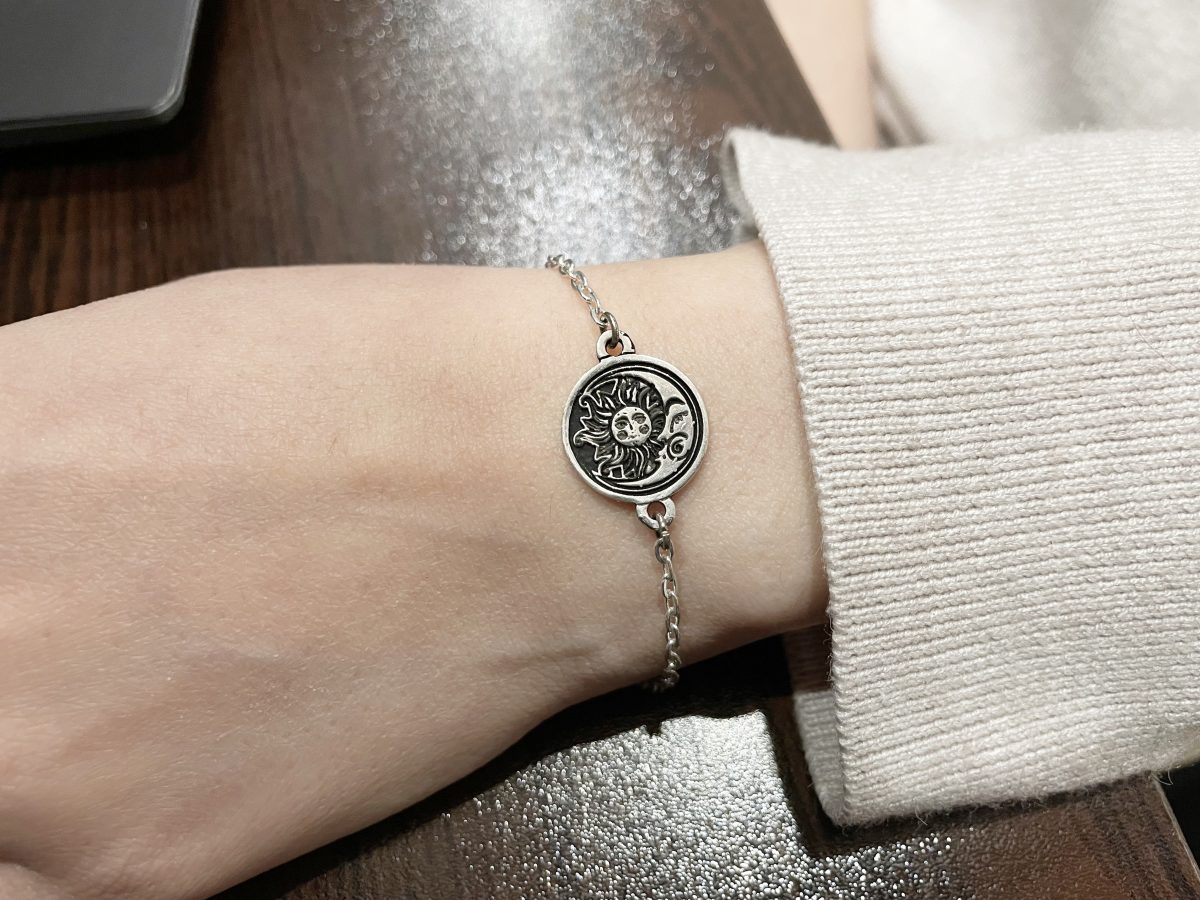 Sun and Moon Bracelet Sterling Silver 925, Day / Night Bracelet, Yin Yang Celestial Zodiac Mystic Charm Bracelet, Gift for Her