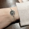Sun and Moon Bracelet Sterling Silver 925, Day / Night Bracelet, Yin Yang Celestial Zodiac Mystic Charm Bracelet, Gift for Her