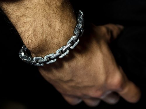 Anchor Chain Men's Bracelet Sterling Silver 925, Cable Brutalist Bracelet