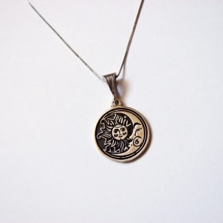 Sun and Moon Pendant Sterling Silver 925, Day / Night Pendant, Yin Yang Celestial Zodiac Mystic Necklace