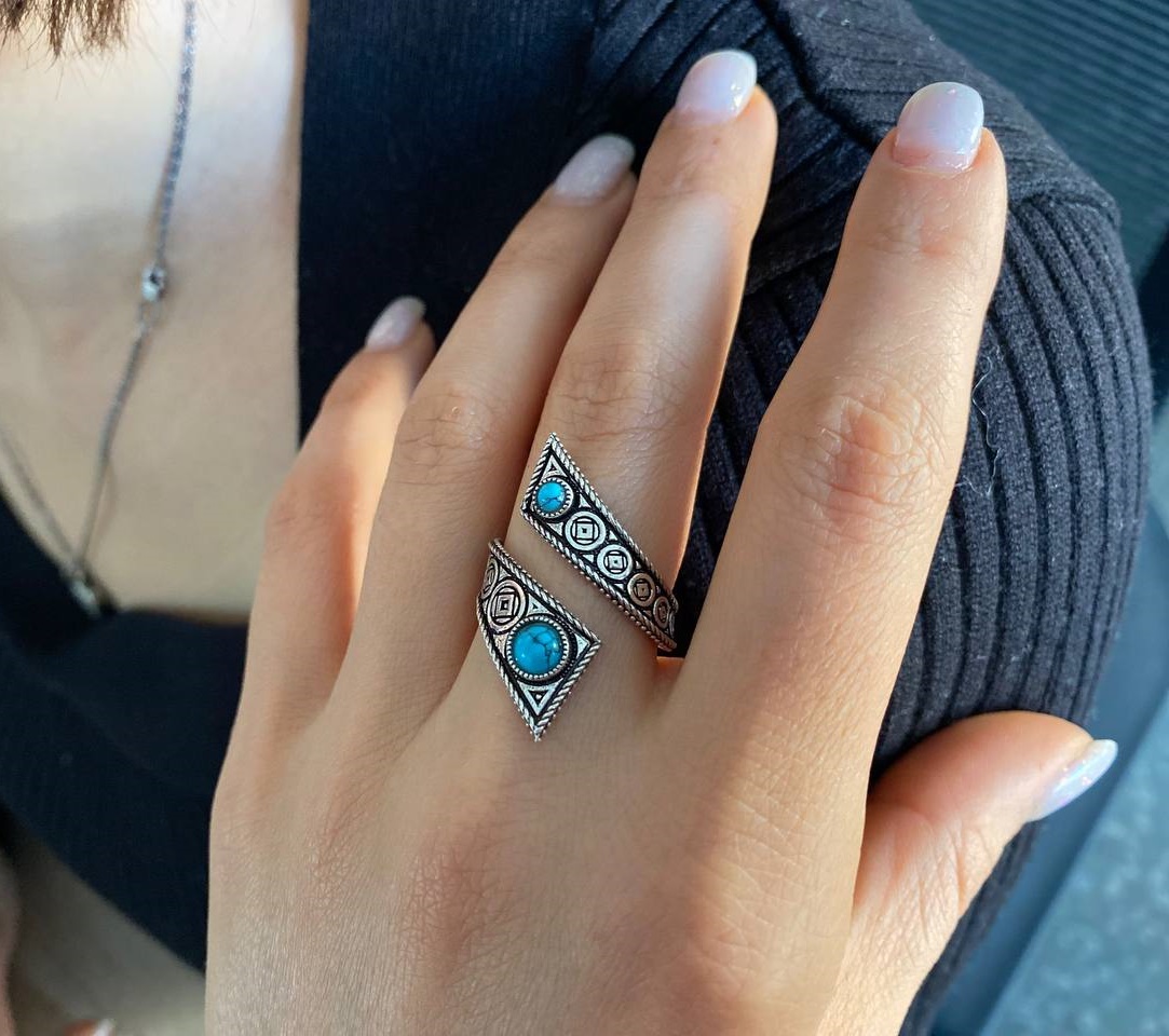 Original 925 Sterling Silver Turquoise Rings | Sterling Silver Jewelry -  Women's - Aliexpress